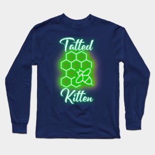 Tatted Kitten Green Long Sleeve T-Shirt